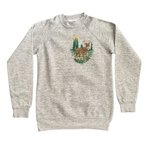 Gray Deer Embroidered Sweatshirt